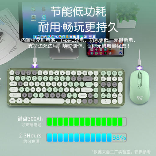 无线键盘  高颜值奶茶系键鼠套装💻，静音机械手感+蓝牙三模，办公娱乐两不误✨」 商品图2