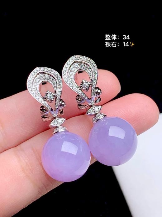 14mm圆珠翡翠耳坠 商品图0