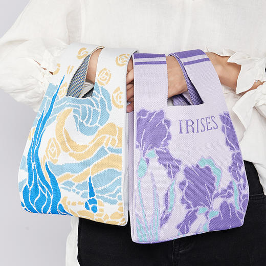 物兮物 致敬大师系列 鸢尾花 星空 针织手挽包 商品图1