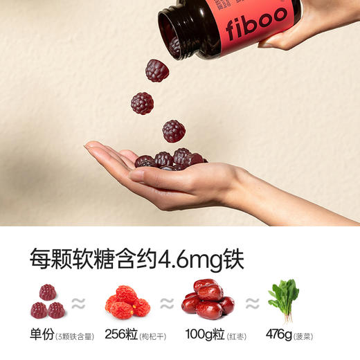 【每颗4.6mg铁】fiboo富铁软糖（莓果味/荔枝味） 商品图1