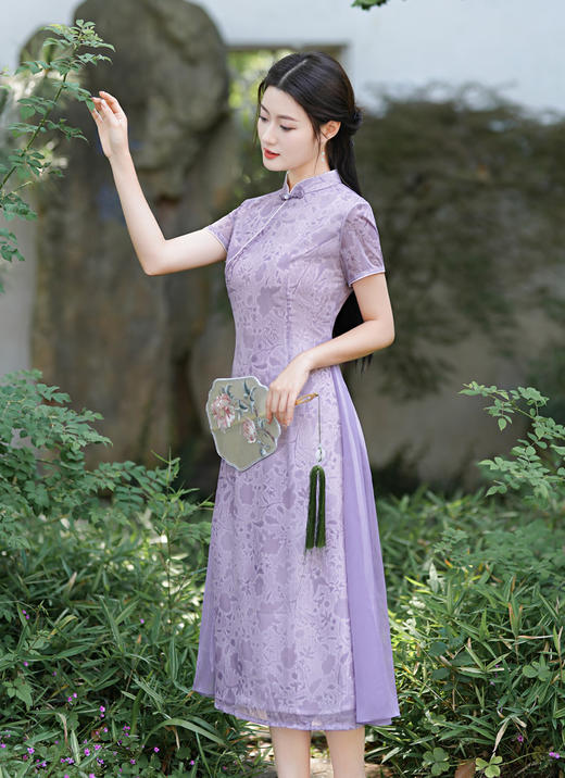 妈妈修身旗袍年轻款加厚气质改良XJ5391 商品图1