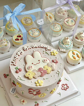 兔子手绘蛋糕纸杯不算在内，提前2天预约