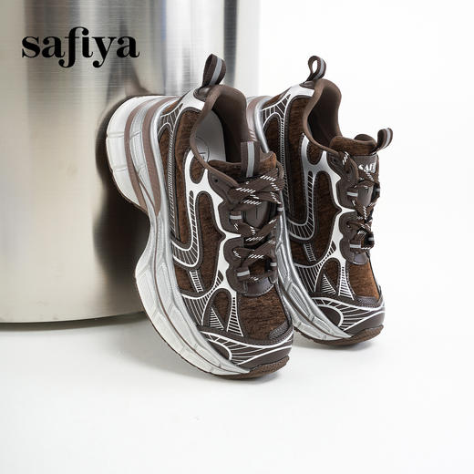 预售7天|Safiya/索菲娅2025潮酷时尚百搭小个子增高轻便休闲运动老爹鞋SFD3112001 商品图3
