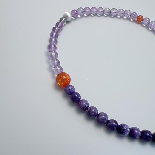 【普陀山】孤品 紫超七紫⻰晶925银水晶手串 ⼿围14-14.5 商品图2