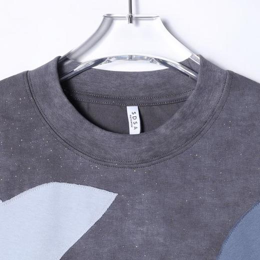 T4044夏季高级感新款男士潮牌撞色贴布蝴蝶设计短袖T恤满天星圆领上衣 商品图1