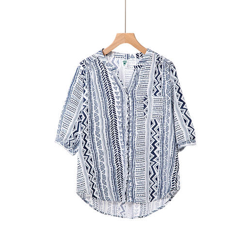 V领印花衬衫 商品图1