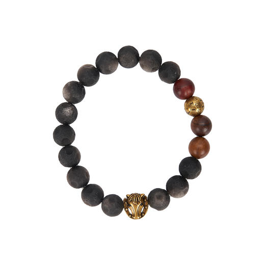 大英博物馆 欧洲文化艺术系列 玄影马扣八卦银曜石手链 复古金 商品图5