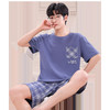 男士纯棉短袖睡衣 纯棉薄款可外穿休闲家居服套装 商品缩略图4