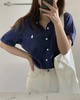 【高品质私服】【RL藏青亚麻短袖衬衫】天然亚麻经纬，松弛慵懒自在，藏青亚麻的随性中和了职场的紧绷G14XX-CC【无标出货 介意慎拍】 商品缩略图5