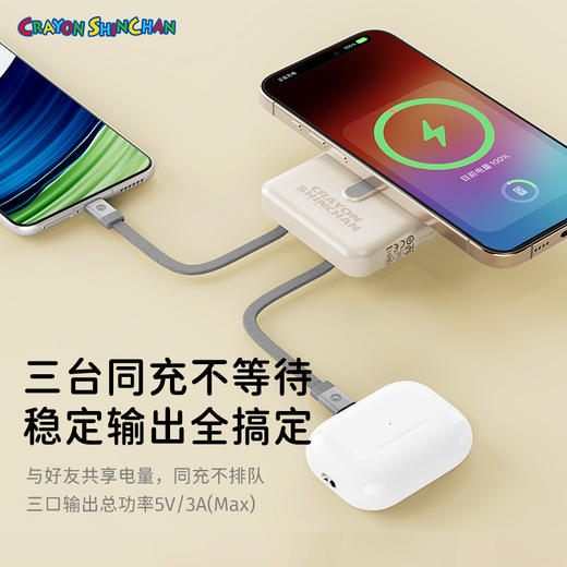 ROCK 蜡笔小新 P50五合一磁吸支架带线PD20W快充移动电源10000mAh 商品图5