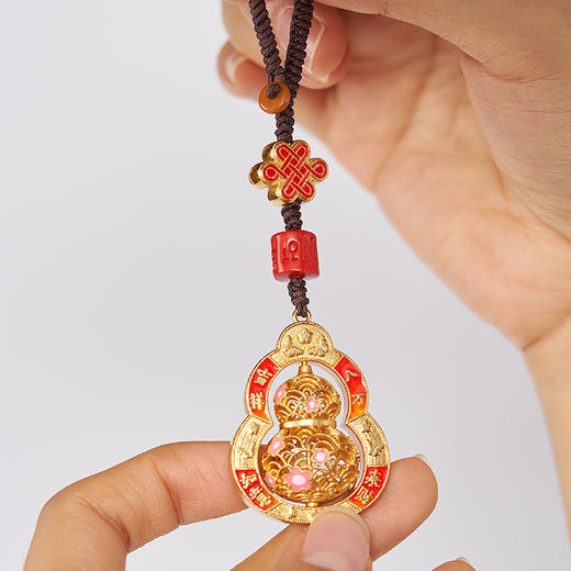 大英博物馆 东方梦境系列 镂空花丝葫芦 可转动 钥匙扣挂件 商品图1