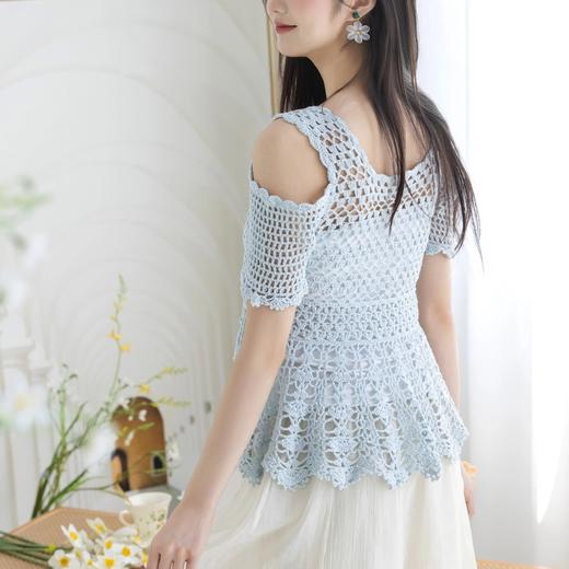 苏苏姐家柔曼涟漪露肩上衣手工DIY编织亚麻蕾丝钩针毛线团材料包 商品图3