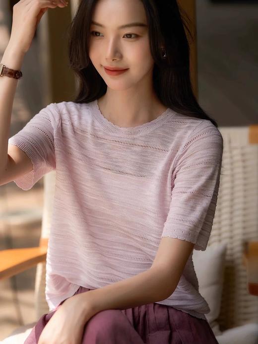 温柔治愈娴娴衫绝美淡紫肌理感莱赛尔衫 商品图3