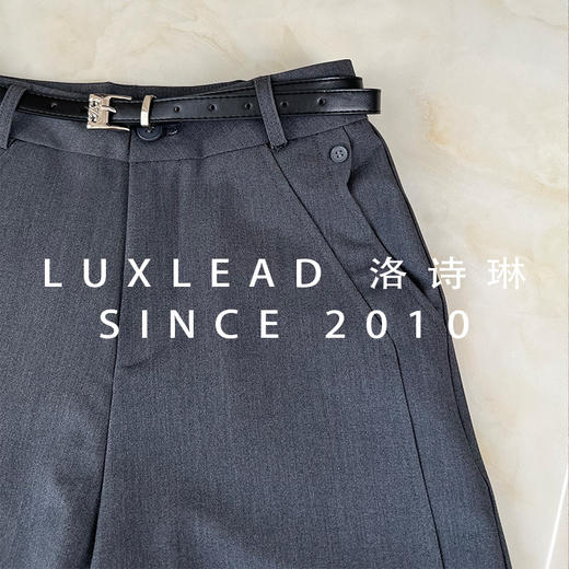 「开团福利」洛诗琳高级感薄款通勤西装阔腿裤女2025夏季新款A字短裤高腰显瘦五分裤女(7天内发货)45753 商品图3