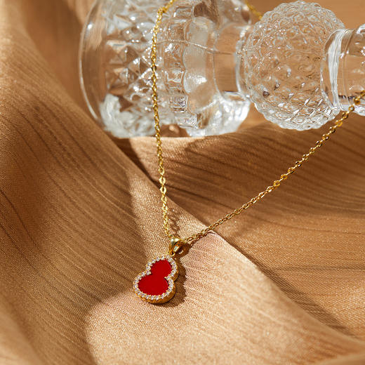 三彩2025新款【国风系列】葫芦吊坠项链轻奢锆石细链礼物小众福禄 商品图3