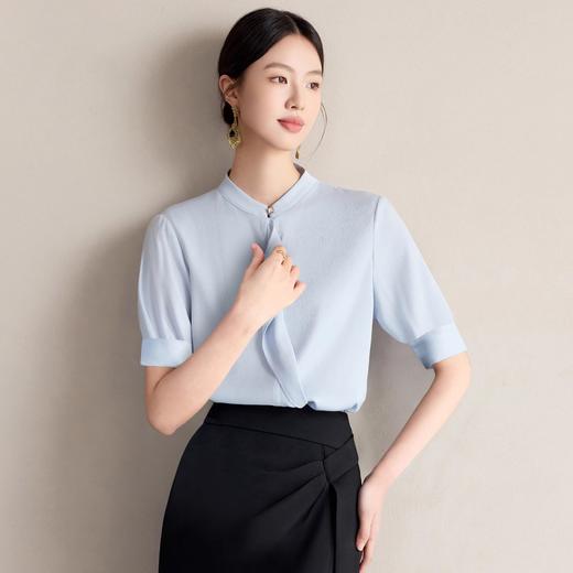 IWY/轻氧通勤蓝衬衫气质职场减龄两件套修身显瘦高腰中长裙WB195+WS139 商品图2