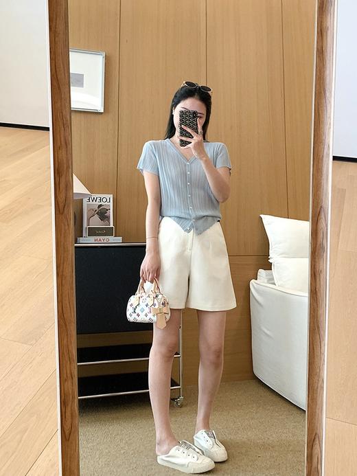 老钱麻短裤率性天丝亚麻A字百慕短裤送腰带 商品图13