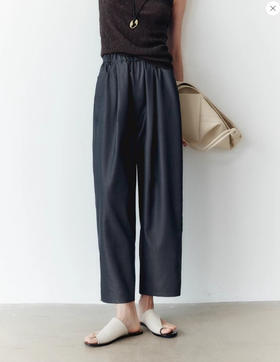 智感轻都市9分“轻牛仔”香蕉裤 显瘦修胯显腿细香蕉裤 轻牛仔风 冷都时装灰西裤 会呼吸的薄 时尚新香蕉裤型 松紧腰设计