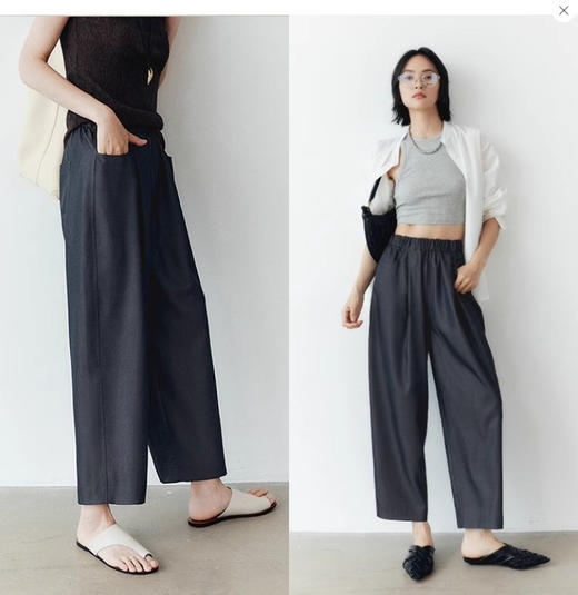 智感轻都市9分“轻牛仔”香蕉裤 显瘦修胯显腿细香蕉裤 轻牛仔风 冷都时装灰西裤 会呼吸的薄 时尚新香蕉裤型 松紧腰设计 商品图3