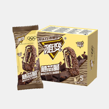 蒙牛随变随芯脆脆饼巧克力味雪糕70g*5支/冰淇淋冰棍 商品图0