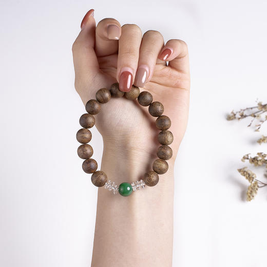 xy0389沉香+碧玉水晶手串 商品图6