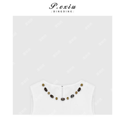 04-3潘依绣丁丁宠粉PanYiXiu/潘依绣100%亚麻极简主义宽松慵懒风无袖连衣裙 H2527 商品图2