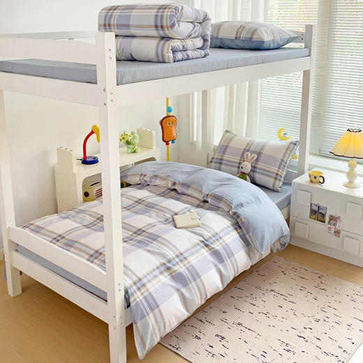 GRACE SPACE格调空间 纯棉学生宿舍用被套枕套床单三件套/床笠三件套 商品图0