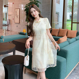 奢姿大码女装2026年夏季时尚改良款国风优雅款收腰显瘦旗袍连衣裙9952822228