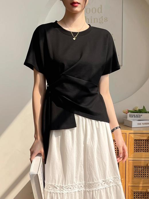 （不规则设计感上衣，超软乎的高品质莫代尔棉面料  59元入手不亏！） 短袖女t恤夏季2025新款设计感韩版高品质上衣 商品图6