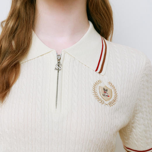 【商场同款】诗凡黎学院风POLO针织衫25夏新款短袖上衣3G4230831 商品图3