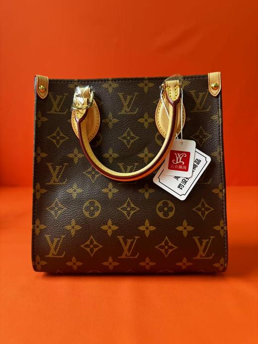 LOUIS VUITTON Sac Plat PM 经典老花 帆布涂层拼牛皮革饰边 手提单肩斜挎包 中号 女款 深棕色 商品图1