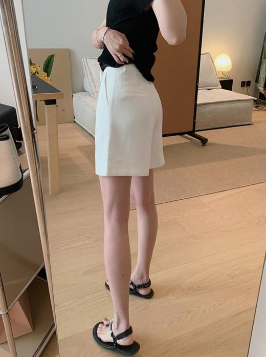 老钱麻短裤率性天丝亚麻A字百慕短裤送腰带 商品图8