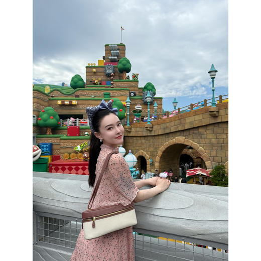 DUO智仙粉标少女雏菊淡粉色真丝混纺印花吊带连衣裙和夏日小披肩 商品图4