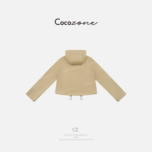 COCO ZONE 刘一一【100棉】连帽拉链纯色街头感风衣外套CD2A1424 商品图2