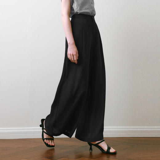 【商场同款】诗凡黎轻软薄直筒裤2025夏新款百搭休闲裤3G5250831 商品图0