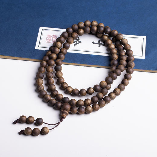 xy0421，9mm沉香108佛珠多圈手链项链 商品图6