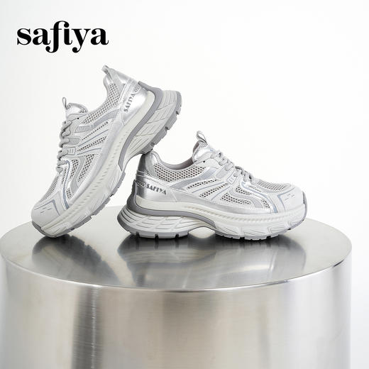 预售7天|Safiya/索菲娅2025潮酷厚底轻便增高透气百搭休闲运动老爹鞋SFD3112062 商品图2