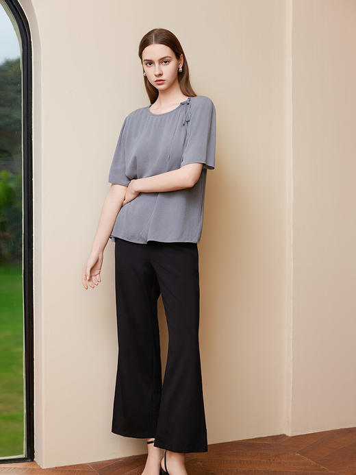 【桑蚕丝上衣】25年夏季新品女士100%桑蚕丝时尚多层真丝上衣 商品图2