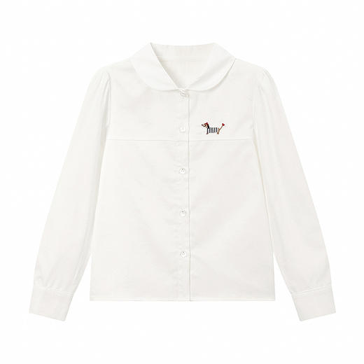 笛莎Deesha 童装女童衬衫2025秋新款女童甜美小狗娃娃领衬衫 商品图4