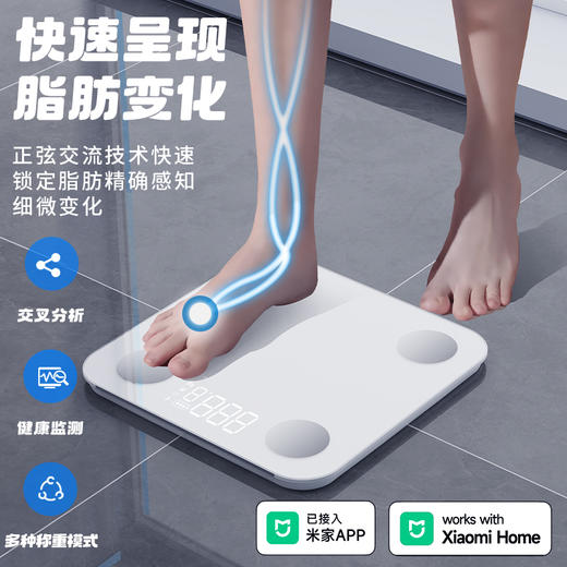 【小米智联 24项健康数据】天晟 米家APP智能心率体脂秤 商品图2
