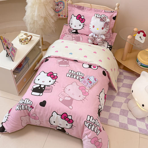 自然醒A类全棉三丽鸥花型幼儿园套件三件套六件套纯棉宝宝午睡被褥专用床上用品JY 商品图0