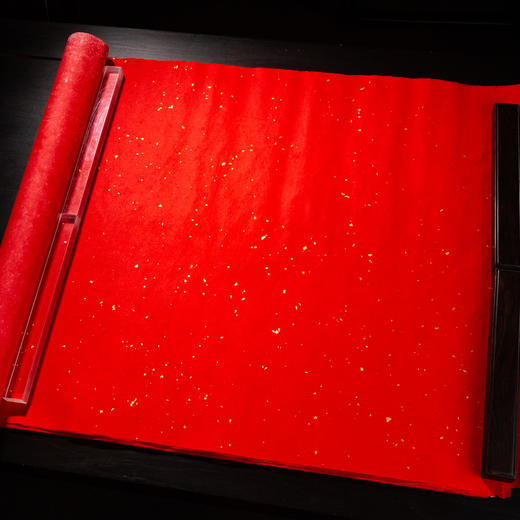 70-80年代杨柳青画店制“洒真金大红冷金笺”（一张） 商品图4