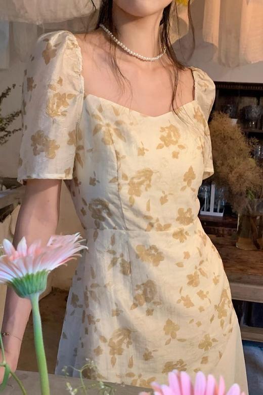 ELLA JADE 方领泡泡袖碎花不规则连衣裙 20856 商品图4