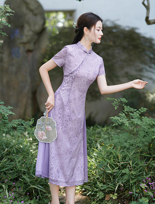 妈妈修身旗袍年轻款加厚气质改良XJ5391 商品图2