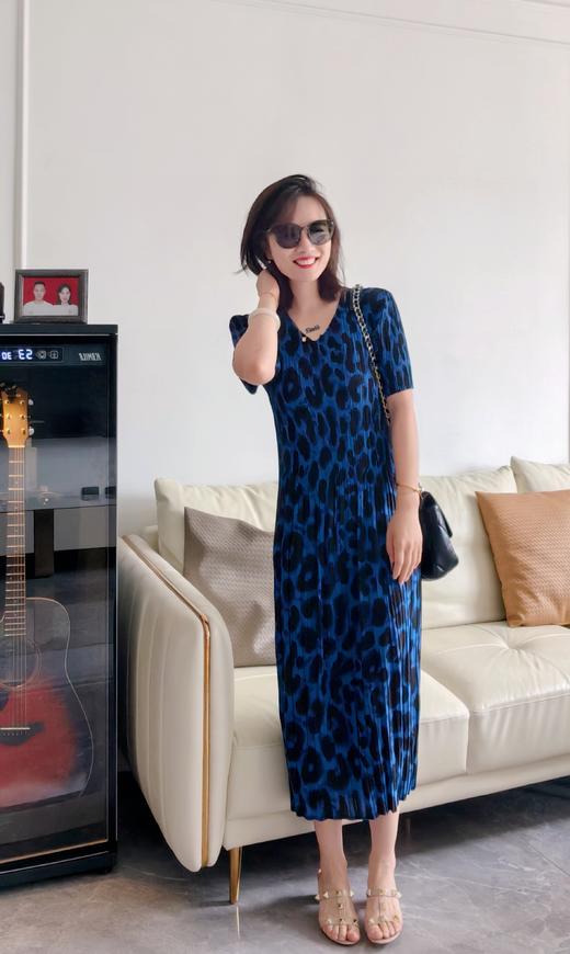 三宅桑蚕丝南韩丝亚麻丝超薄凉爽小猎豹连衣裙 商品图7