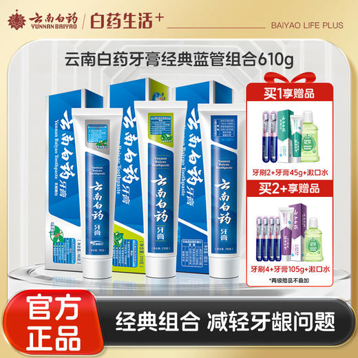 【官方正品】云南白药牙膏经典款熬夜三宝薄荷清爽留兰香冬青香型435g组合 商品图0