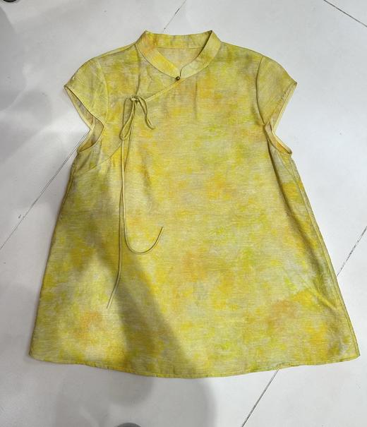 【门店同款】ENJOY夏季云敛-“鸾衿折桂”篱落青黄短款旗袍 162998635 商品图0