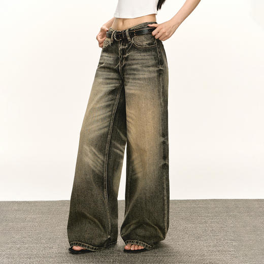 Ariseism 美式复古牛仔裤女夏季新款休闲长裤子 商品图1