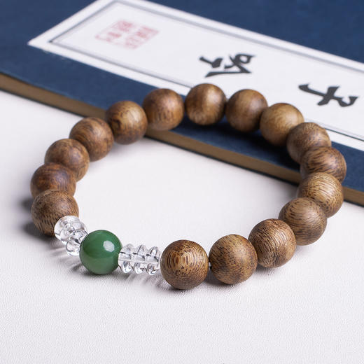 xy0389沉香+碧玉水晶手串 商品图5