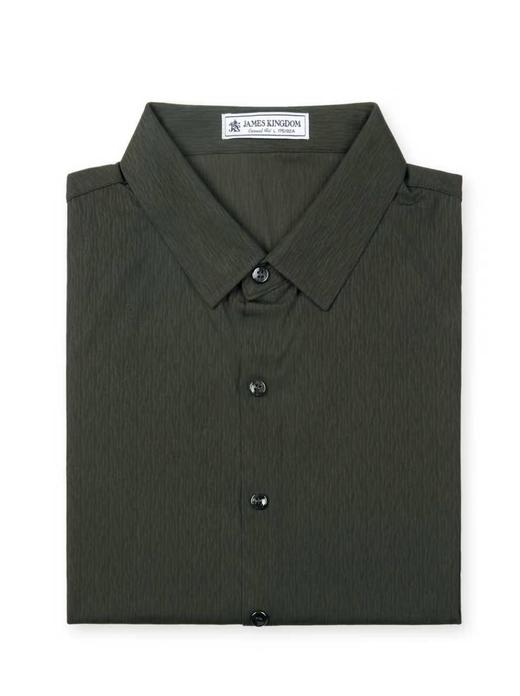 【商场新品同款特价】占姆士男士夏季新款短袖针织衬衫   咖色&灰蓝&军绿 商品图4